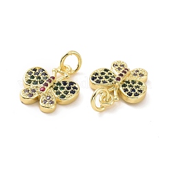 Messing Mikropflaster bunte Zirkonia Charms&nbsp;KK-E068-VF096