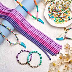 10 Strang 3 Farben flache runde handgemachte Polymer Clay Perlen&nbsp;CLAY-SZ0002-03A