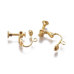 Reperti per orecchini a clip con viti in ottone placcato in rack&nbsp;KK-P169-04G