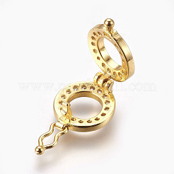 Messing Micro Pave Zirkonia Enhancer Shortener Kautionen&nbsp;KK-P164-01G