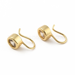 Aretes colgantes redondos planos con circonita cúbica transparente&nbsp;EJEW-B013-18