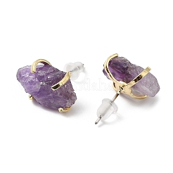 Rohe rohe natürliche Edelstein-Ohrstecker&nbsp;EJEW-R148-01LG