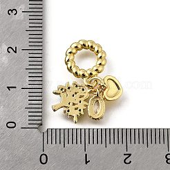 Europäische Anhänger aus Messing mit grünem und klarem Zirkonia&nbsp;KK-Q066-02G
