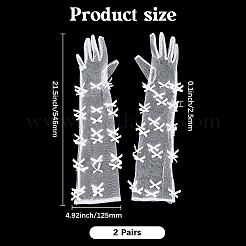 Guantes largos de malla de poliéster con lazo&nbsp;AJEW-WH20022-69