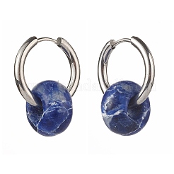 Collane con ciondoli in pietra mista naturale e set di gioielli con orecchini a cerchio asimmetrici&nbsp;SJEW-JS01212