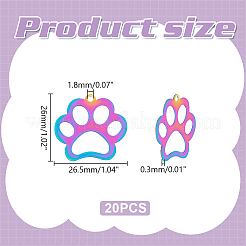 Pendentifs pour animaux de compagnie en acier inoxydable 201 avec placage ionique (IP) 20 pièce&nbsp;STAS-UN0059-90