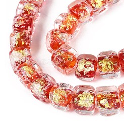 Perles à la main en verre de feuille brins&nbsp;FOIL-Q002-04I
