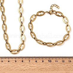 Set di gioielli con collana e bracciale a forma di chicchi di caffè in acciaio inossidabile 304&nbsp;SJEW-L199-19G
