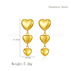 Boucles d'oreilles pendantes simples en acier inoxydable en forme de cœur&nbsp;AR2302-2