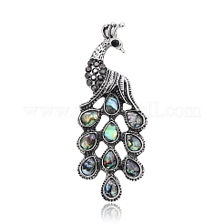 Persönlichkeit Pfau Abalone Muschel Brosche&nbsp;PW-WG0977F-01