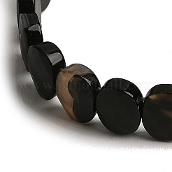 Bracelet extensible en perles ovales d'agate naturelle teintes et chauffées&nbsp;G-E010-01-26