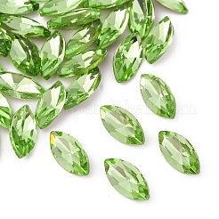 Cabochons en verre avec strass de dos avec point&nbsp;RGLA-T083-5x10mm-20