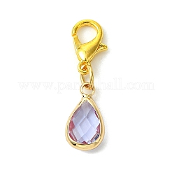 12 pz 6 colori decorazioni pendenti in ottone e vetro a goccia&nbsp;HJEW-JM02738