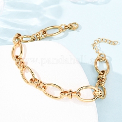 Armbänder mit ovalen Gliederketten aus Edelstahl 304 für Damen&nbsp;BJEW-G780-05G