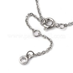 Latón micro pavimenta pulseras de encantos de circonita cúbica transparente&nbsp;BJEW-JB05400-03