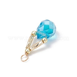 Perline di vetro trasparente con perline di ematite sintetica non magnetica galvanizzata e perline di vetro intrecciate e pendenti in filo di rame ecologico&nbsp;PALLOY-JF03618-01