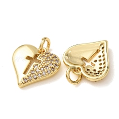Pendenti in zirconi cubici trasparenti in micro pavè di ottone&nbsp;CU-CBA2907-02B-G