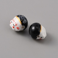Perles en porcelaine manuelles&nbsp;PORC-WH0016-02J