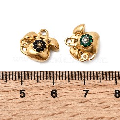 Breloques pavées de strass en acier inoxydable 304&nbsp;STAS-G369-02G