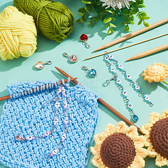 6 pièces coeur larme bricolage outils de tricot ensembles&nbsp;HJEW-AB00714