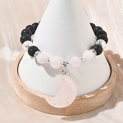Armbänder mit Anhängern aus natürlichem Madagaskar-Rosenquarz&nbsp;BJEW-JB13707