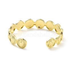 Plat rond avec bracelet manchette en émail jésus christ&nbsp;BJEW-D448-05G-RS
