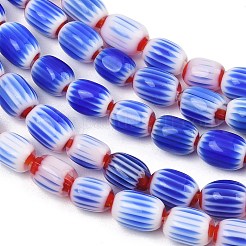 Handgefertigte Stränge ovaler Millefiori-Glasperlen&nbsp;LK-Z001-02B-06