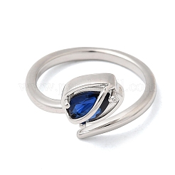 Bagues ouvertes en laiton avec micro pavé de zircones cubiques pour femmes&nbsp;RJEW-L343-01P-05