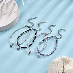 Juego de 4 pulsera con dije de mariposa de acero inoxidable 304 de 4 estilos&nbsp;BJEW-JB09319