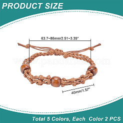 10 Stück 5 Farben geflochtene Nylonschnur Makramee-Beutel Armbandherstellung&nbsp;BJEW-PH0004-16