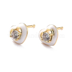 Orecchini a perno con zirconi cubici a cuore per lei&nbsp;ZIRC-C025-33G