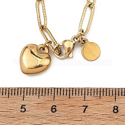Herzanhänger aus Edelstahl 304 mit Büroklammerkette für Damen&nbsp;SA-B005-04G
