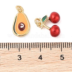 Pendentifs en laiton émaillé de placage de crémaillère&nbsp;KK-G507-04B-G