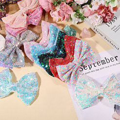 15 Stück Schleifen aus Polyester und Pailletten&nbsp;DIY-WH0622-625