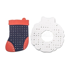 Bricolage arbre de noël et couronne et cloche et chaussette et gilet art de tissage en bois&nbsp;DIY-P033-04