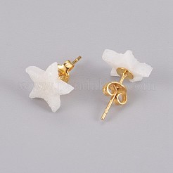 Pendientes de botón de ágata druzy natural electroplate&nbsp;EJEW-F156-01C