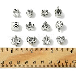60 stücke 12 stil tibetische stil legierung europäische perlen&nbsp;TIBEB-FS0001-04