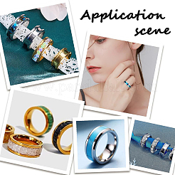 12 stücke 12 stile 201 edelstahl geriffelte finger ring einstellungen&nbsp;RJEW-SC0001-03