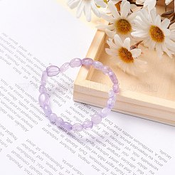 Natürliches Lavendel-Amethyst-Chip-Perlen-Stretcharmband&nbsp;BJEW-JB07115