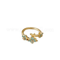 Anelli aperti con polsino in ottone micro pavé di zirconi cubici per donna&nbsp;WGE0CB8-01