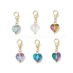 Decorazioni pendenti in vetro cuore&nbsp;HJEW-JM03771-02