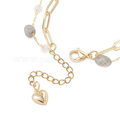 Braccialetti multistrato con perline di labradorite naturale&nbsp;BJEW-JB12217-03