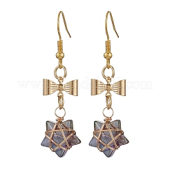 Orecchini pendenti con stella di vetro&nbsp;EJEW-JE05548