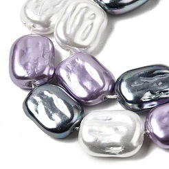 Colliers de perles de coquillage en verre électroplaqué&nbsp;BSHE-B009-F05-01