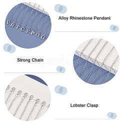 Decorazioni pendenti in strass in lega con lettera a~z&nbsp;HJEW-AB00370