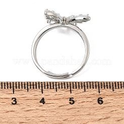 Bracciale aperto in ottone con micro pavé di zirconi cubici trasparenti&nbsp;CU-CBA5C10-10P