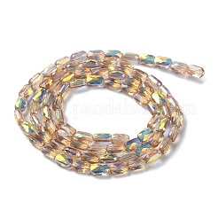 Transparentes perles de verre de galvanoplastie brins&nbsp;GLAA-Q099-G01-10