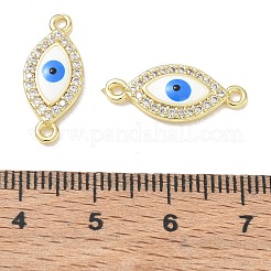 Ciondoli connettore in ottone con micro pavé di zirconi chiari&nbsp;CU-CBA6305-12G-B