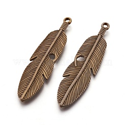 Plumas aleación estilo colgantes grandes de estilo tibetano &nbsp;X-TIBEP-A12720-AB-NR