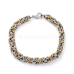 201 bracelets à chaîne byzantine en acier inoxydable&nbsp;BJEW-B078-174GP